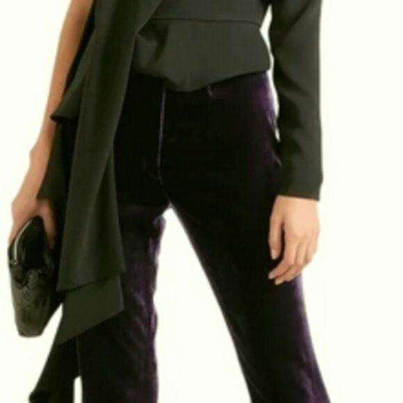 Raquel Diniz silk velvet flared pants Purple size 12 - Picture 5 of 11